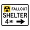 Sign Solutions Usa Symbol Fallout Shelter Right Arrow 4 MI, Aluminum, 24 in x 30 in DUS08DWT3024EM-7cR - alternate 1